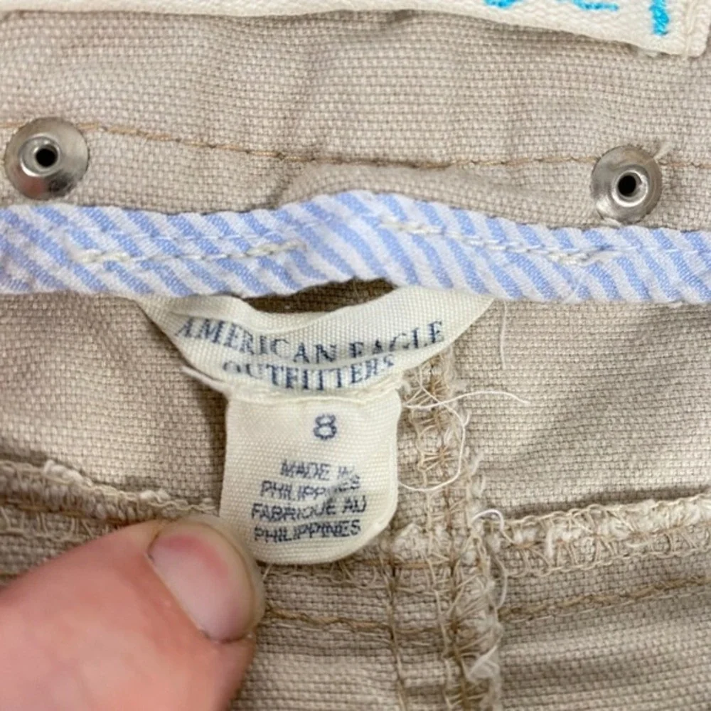 Vintage American Eagle Outfitters Womens Y2K‎ Skirt sz 8 Tan Cotton Blend Knee